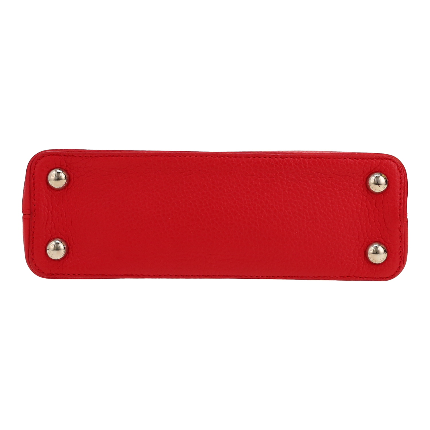 Bolso de mano Louis Vuitton  Capucines BB en cuero granulado rojo - Detail D1