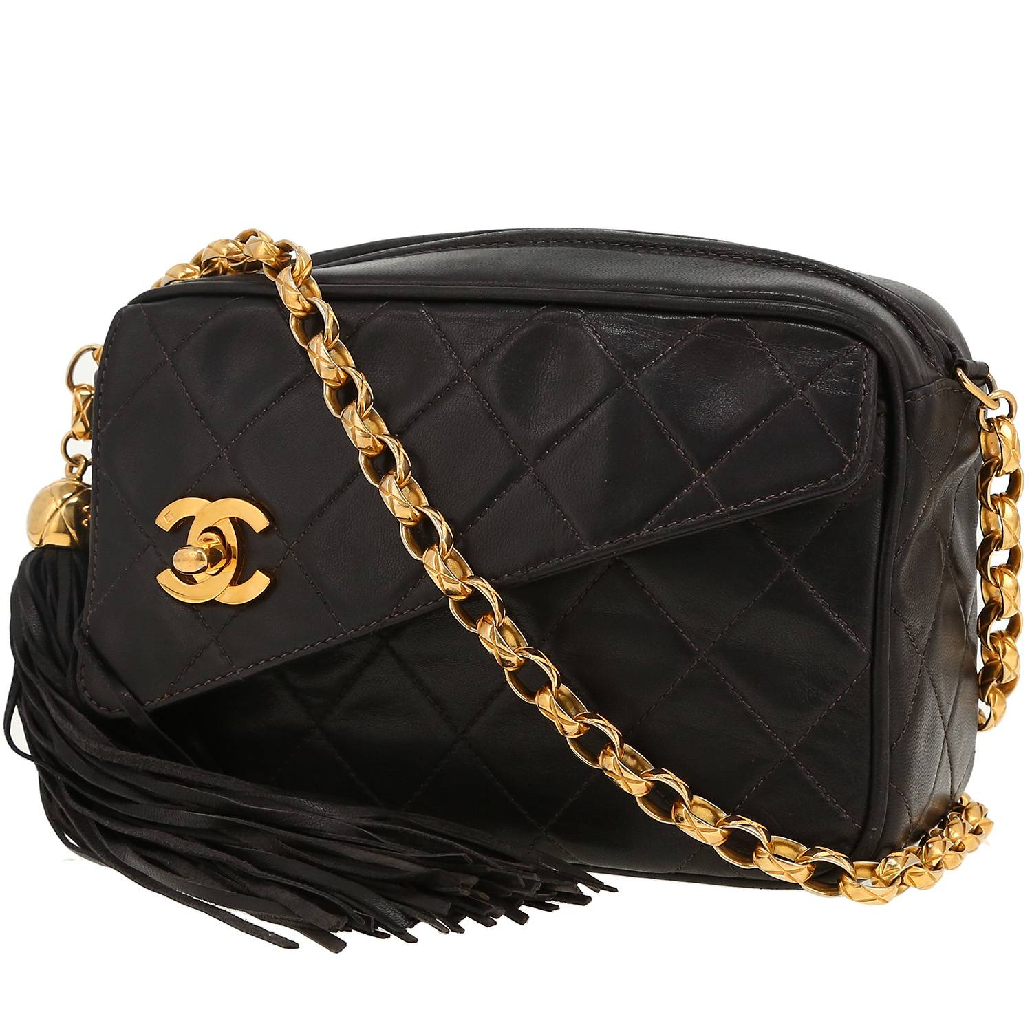 Chanel Vintage handbag in black quilted leather