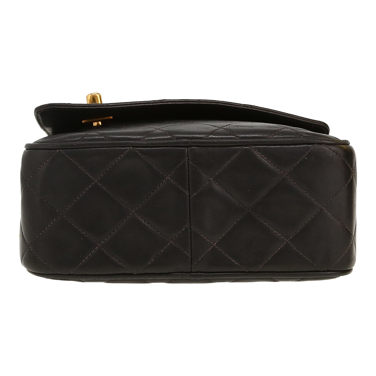 Bolso de mano Chanel  Vintage en cuero acolchado negro - Detail D1