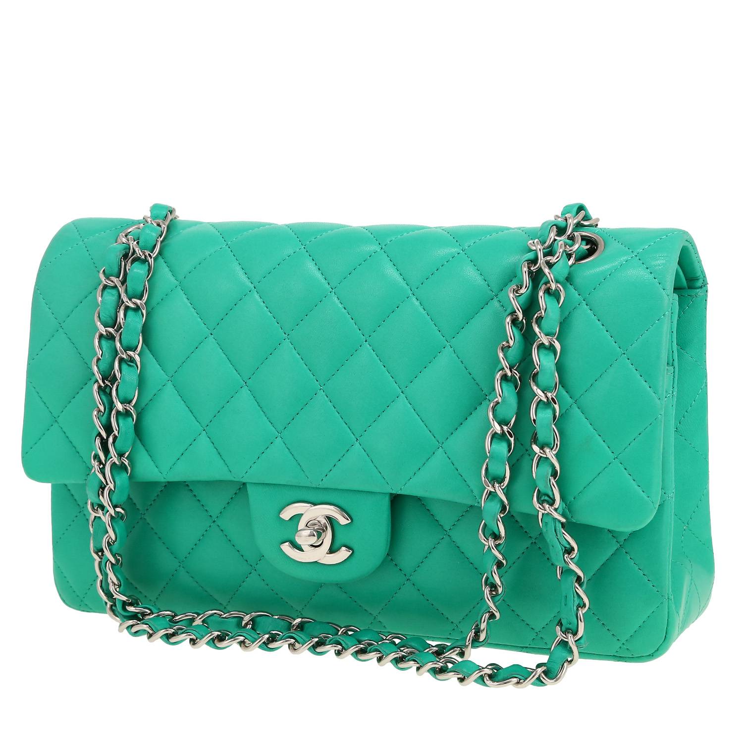 Sac Chanel Timeless Classic Matelassé Vert 2012 Occasion