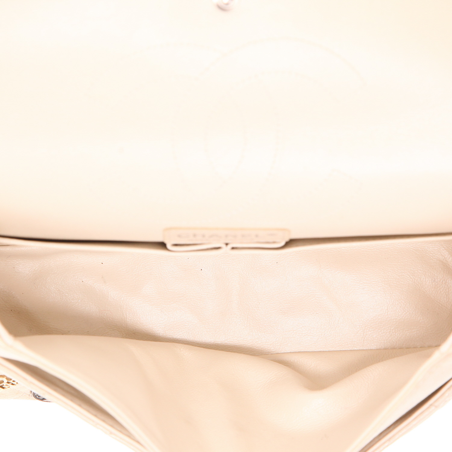 Borsa a tracolla Chanel  2.55 in pelle trapuntata beige - Detail D3