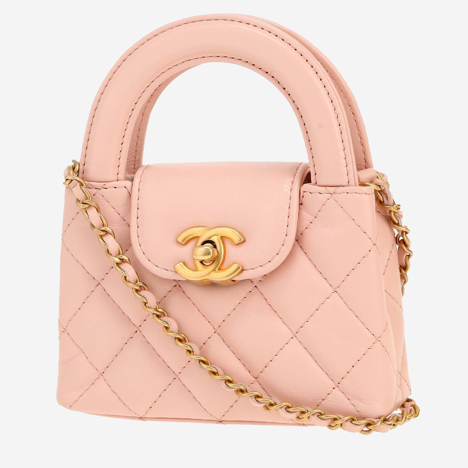 Borsa a tracolla Chanel  Micro Shopping in pelle trapuntata rosa