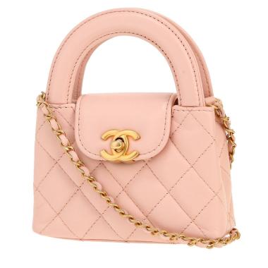 Sac bandoulière Chanel  Micro Shopping en cuir matelassé rose