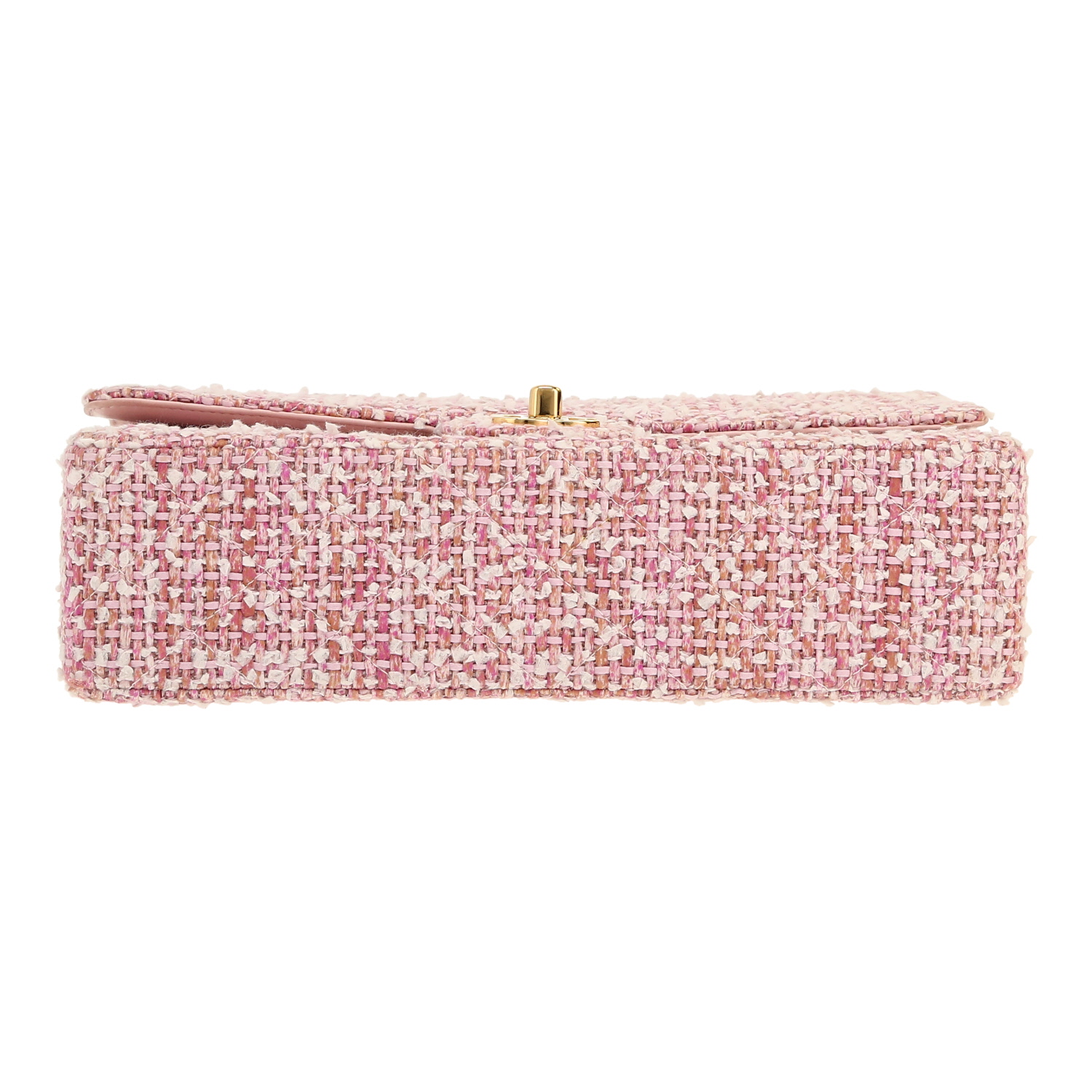 Bolso de mano Chanel  Timeless Classic en tweed rosa - Detail D1