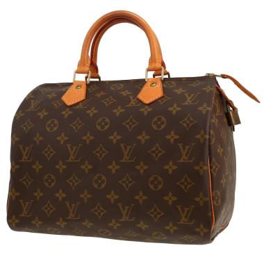 Louis Vuitton  Speedy 30 handbag  in brown monogram canvas  and natural leather