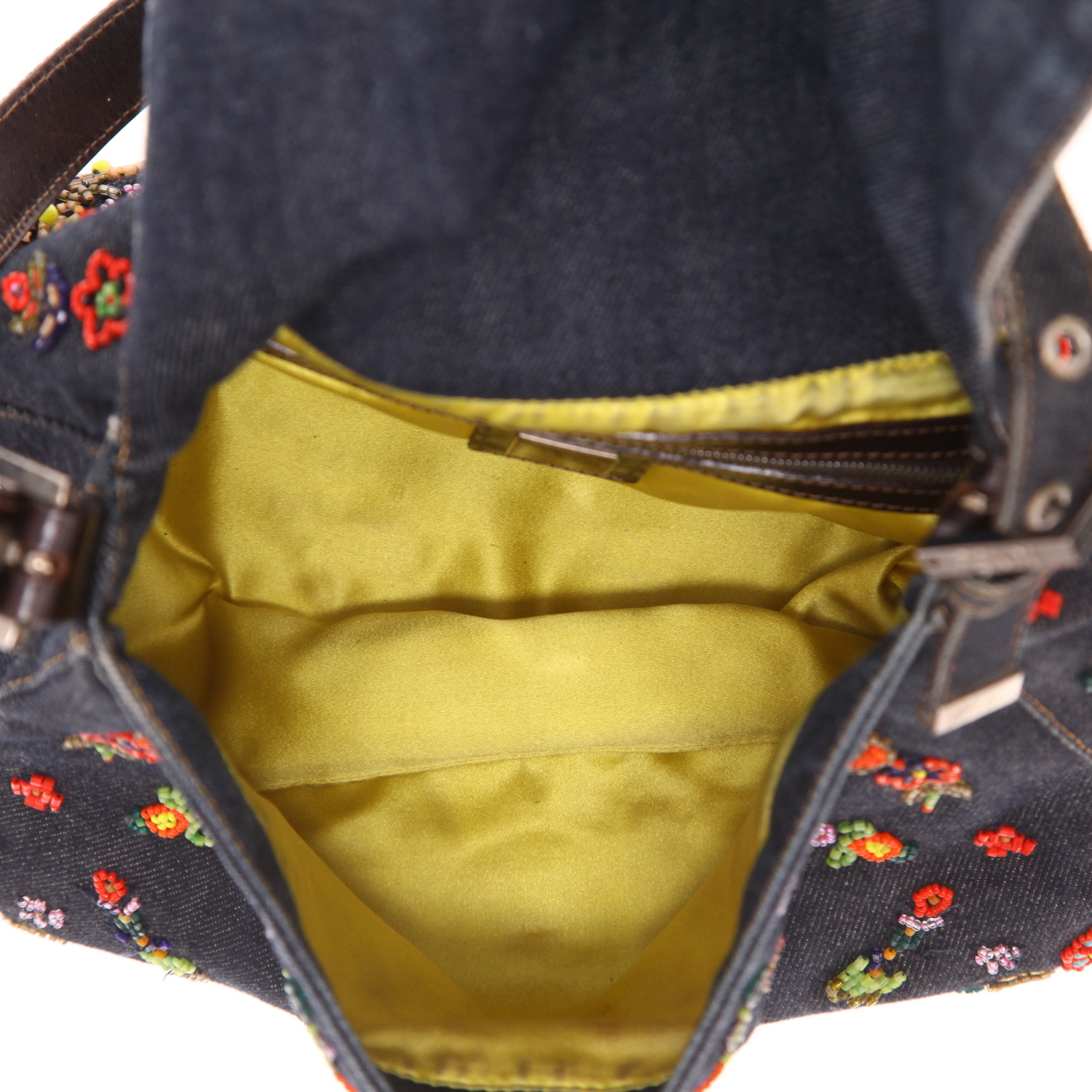 Borsa Fendi  Mamma Baguette in tela denim blu - Detail D3