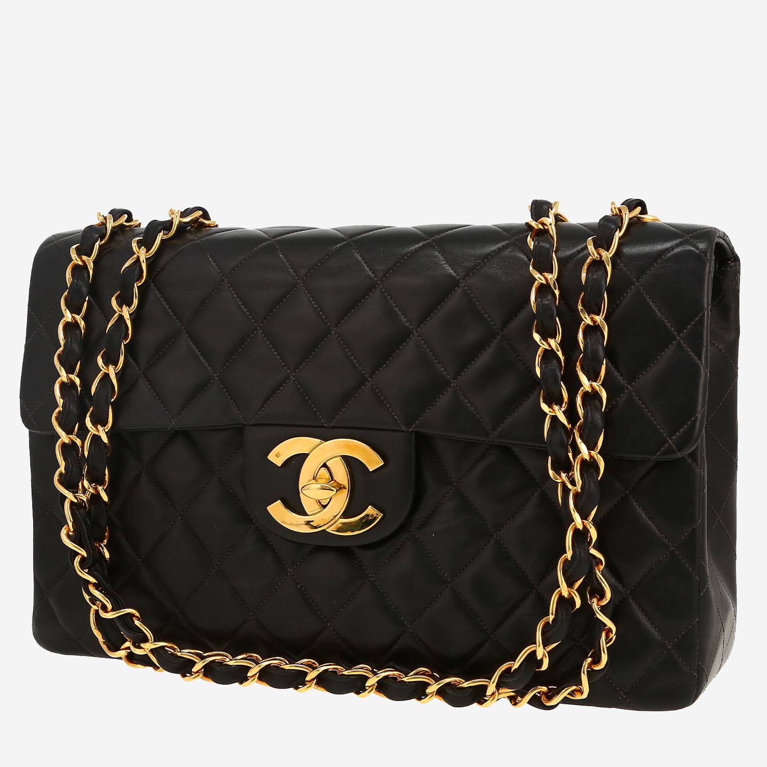 Bolso de mano Chanel  Timeless Maxi Jumbo en cuero acolchado negro