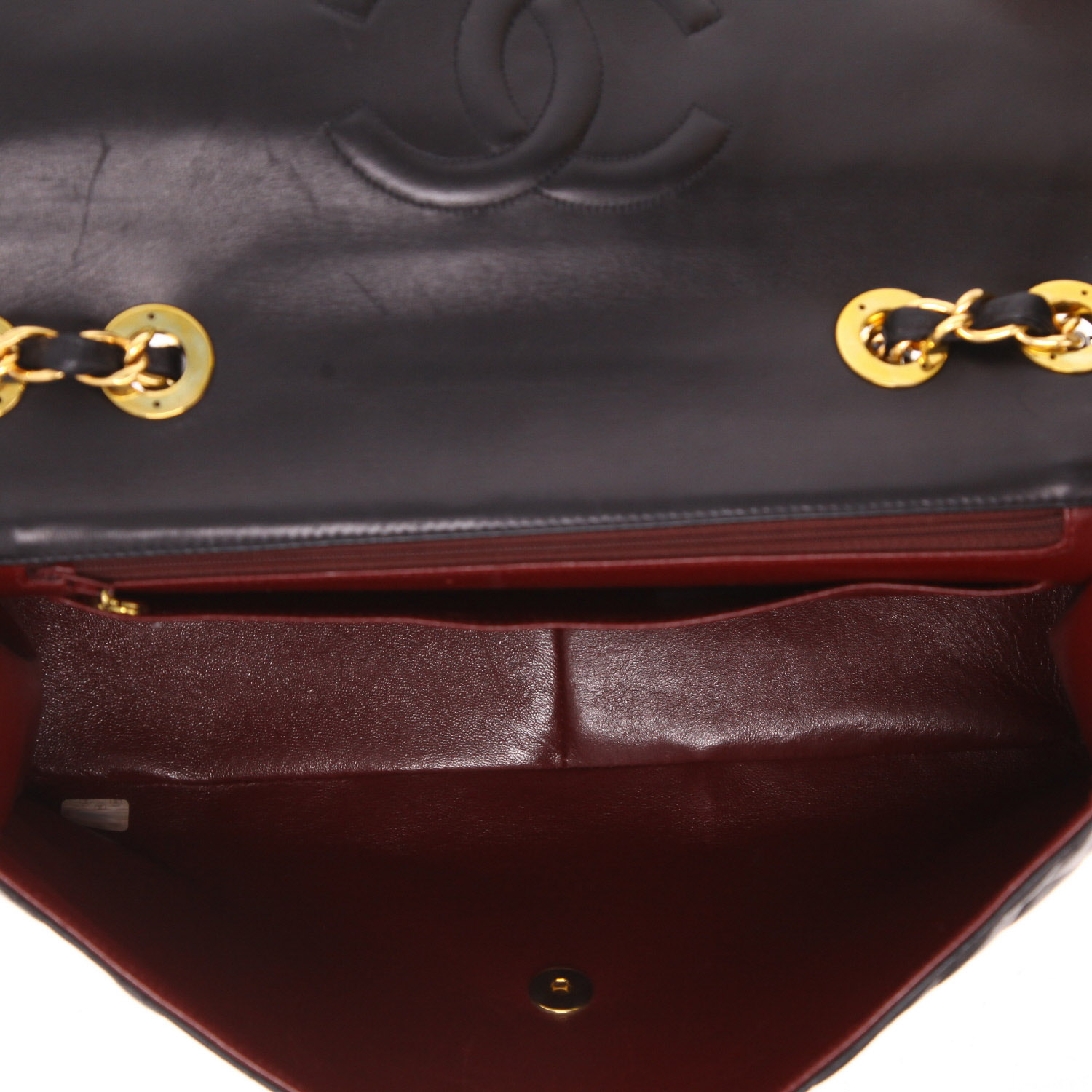 Chanel  Timeless Maxi Jumbo handbag  in black quilted leather - Detail D3