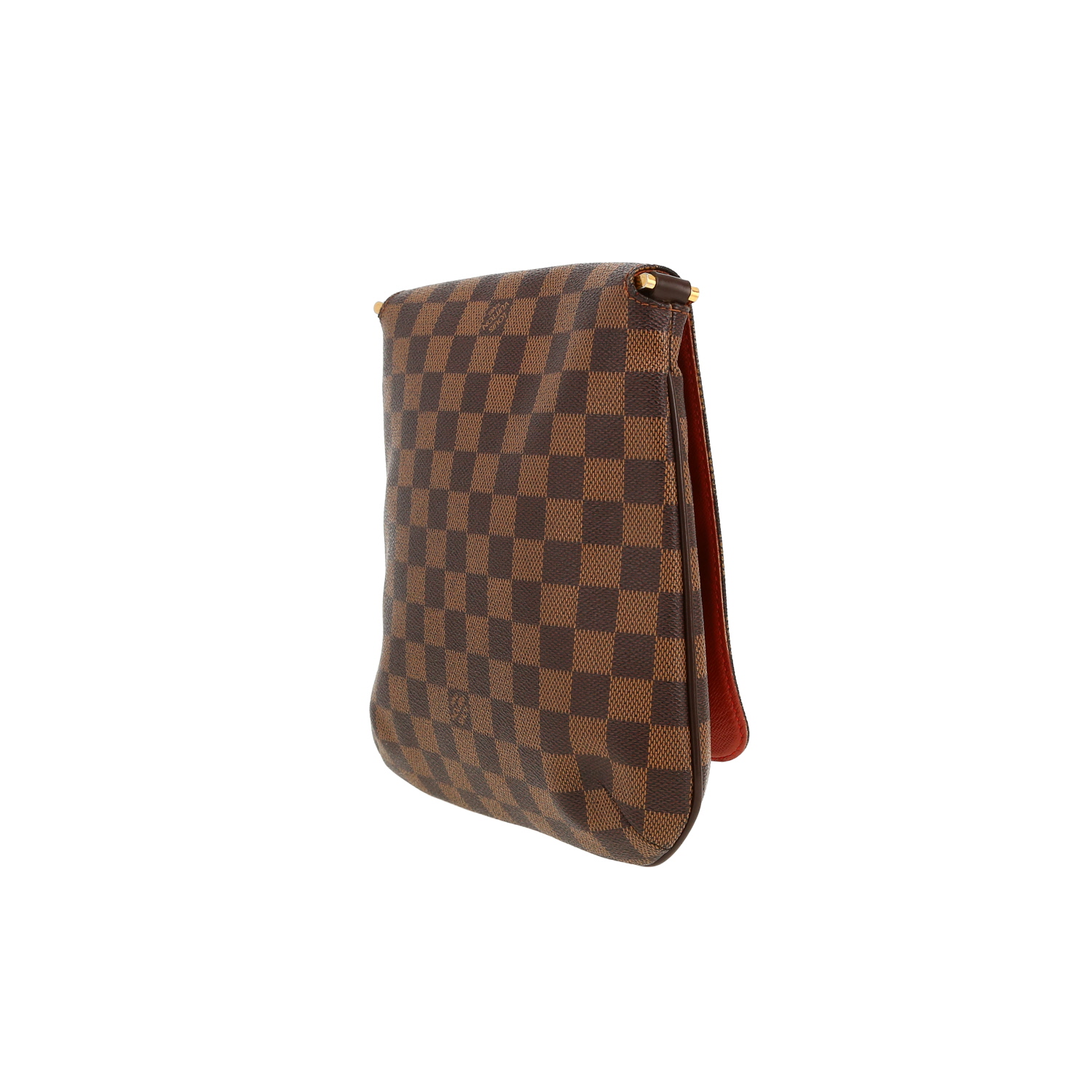 Louis Vuitton  Musette shoulder bag  in ebene damier canvas  and brown leather - Detail D9