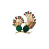 Broche années 1960 Mellerio en or jaune, chrysoprase, rubis, émeraudes et diamant - 00pp thumbnail