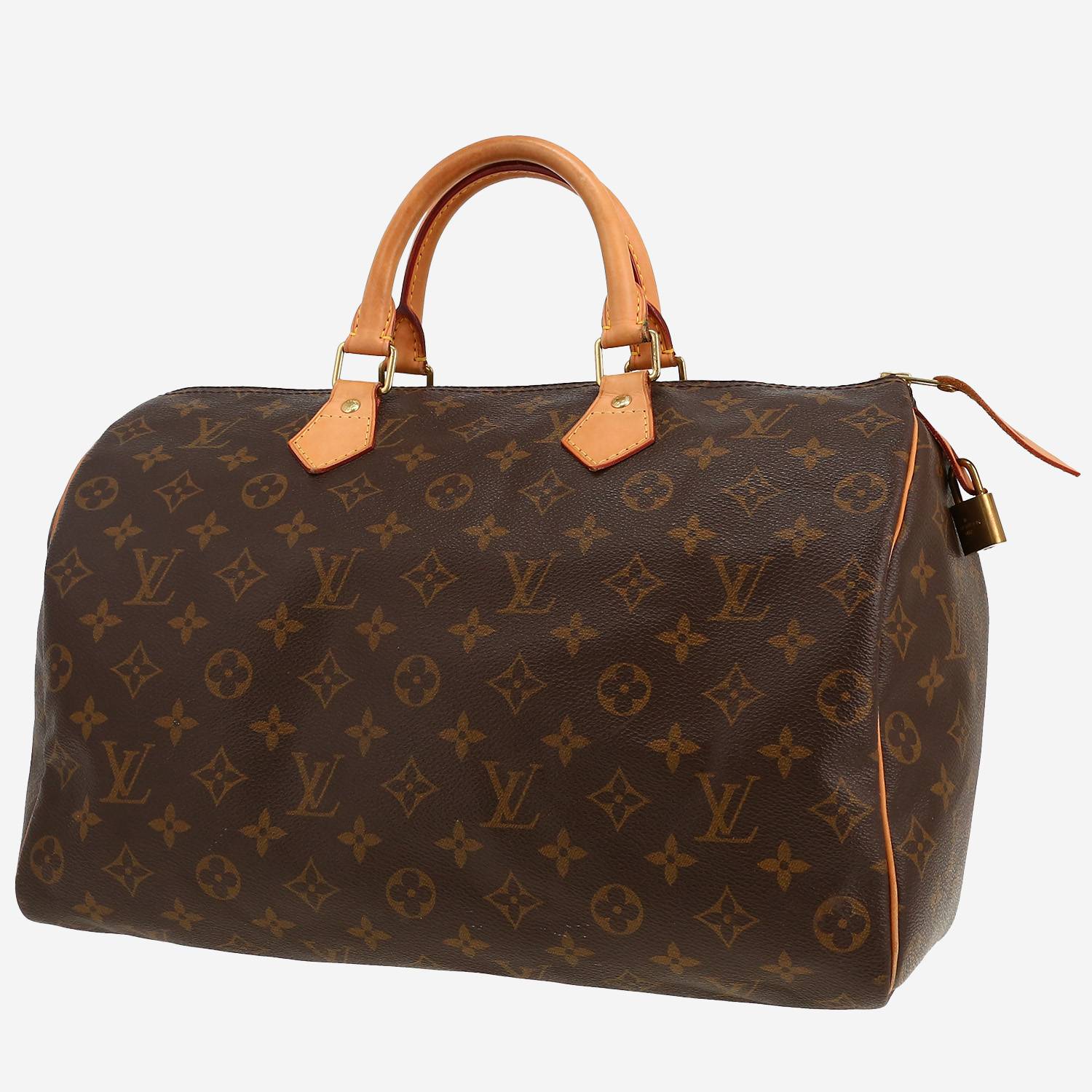 Borsa Louis Vuitton  Speedy 35 in tela monogram marrone e pelle naturale