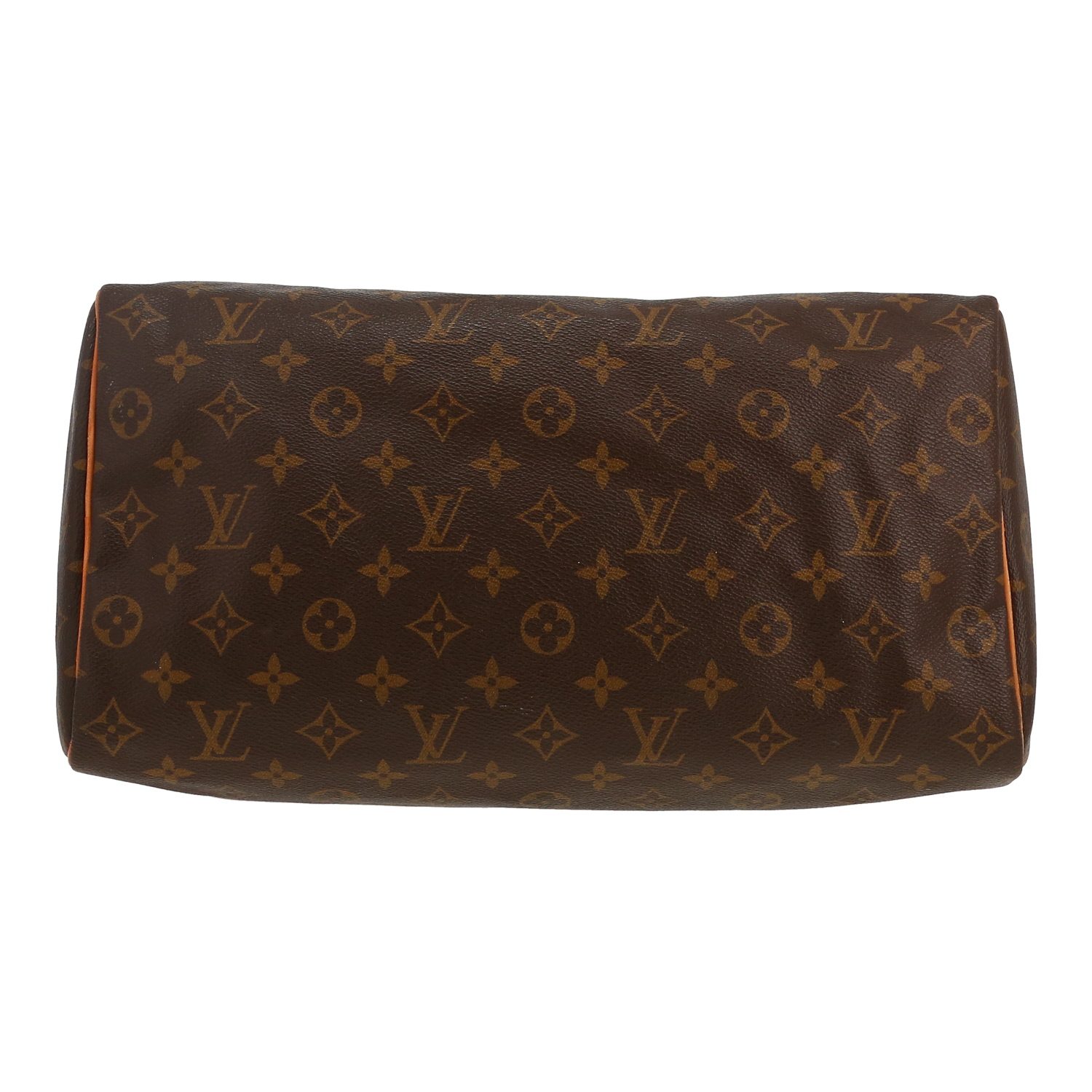 Bolso de mano Louis Vuitton  Speedy 35 en lona Monogram marrón y cuero natural - Detail D1