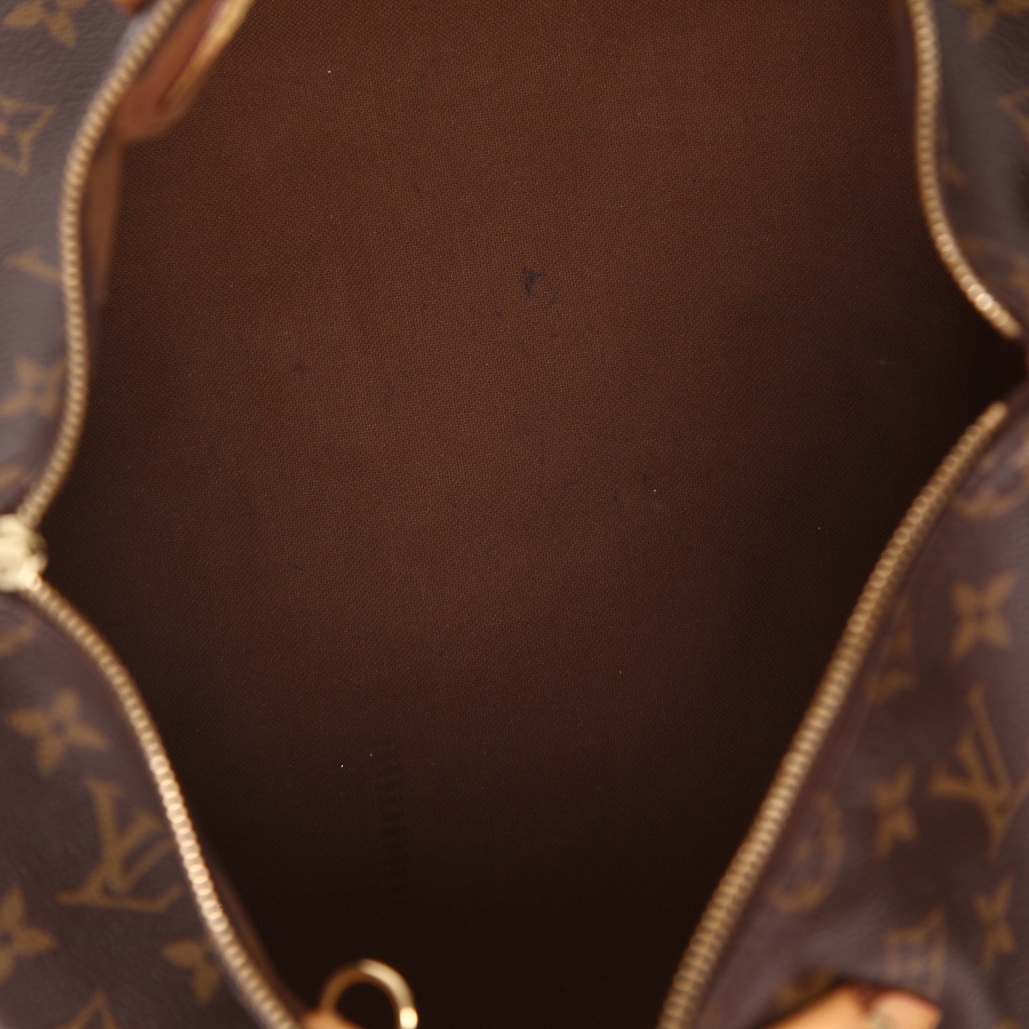 Sac à main Louis Vuitton  Speedy 35 en toile monogram marron et cuir naturel - Detail D3