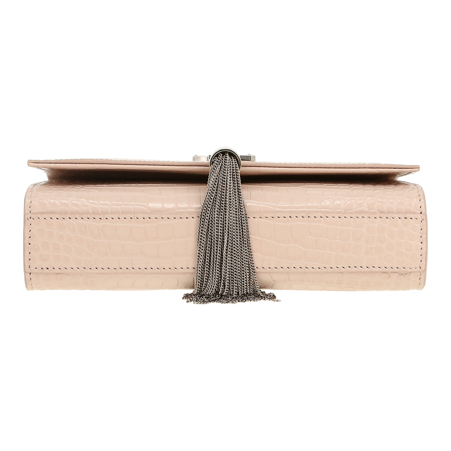 Saint Laurent  Kate Pompon shoulder bag  in pink leather - Detail D1