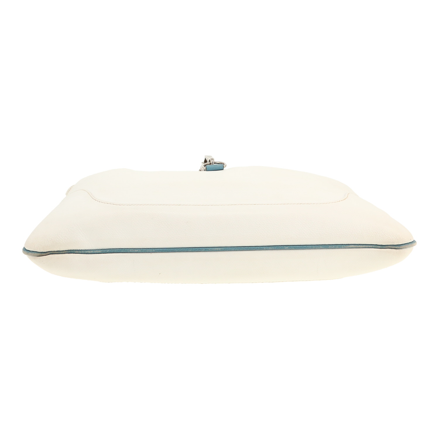 Hermès  Trim handbag  in white and blue jean leather - Detail D1