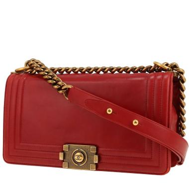 Sac bandoulière Chanel  Boy en cuir rouge