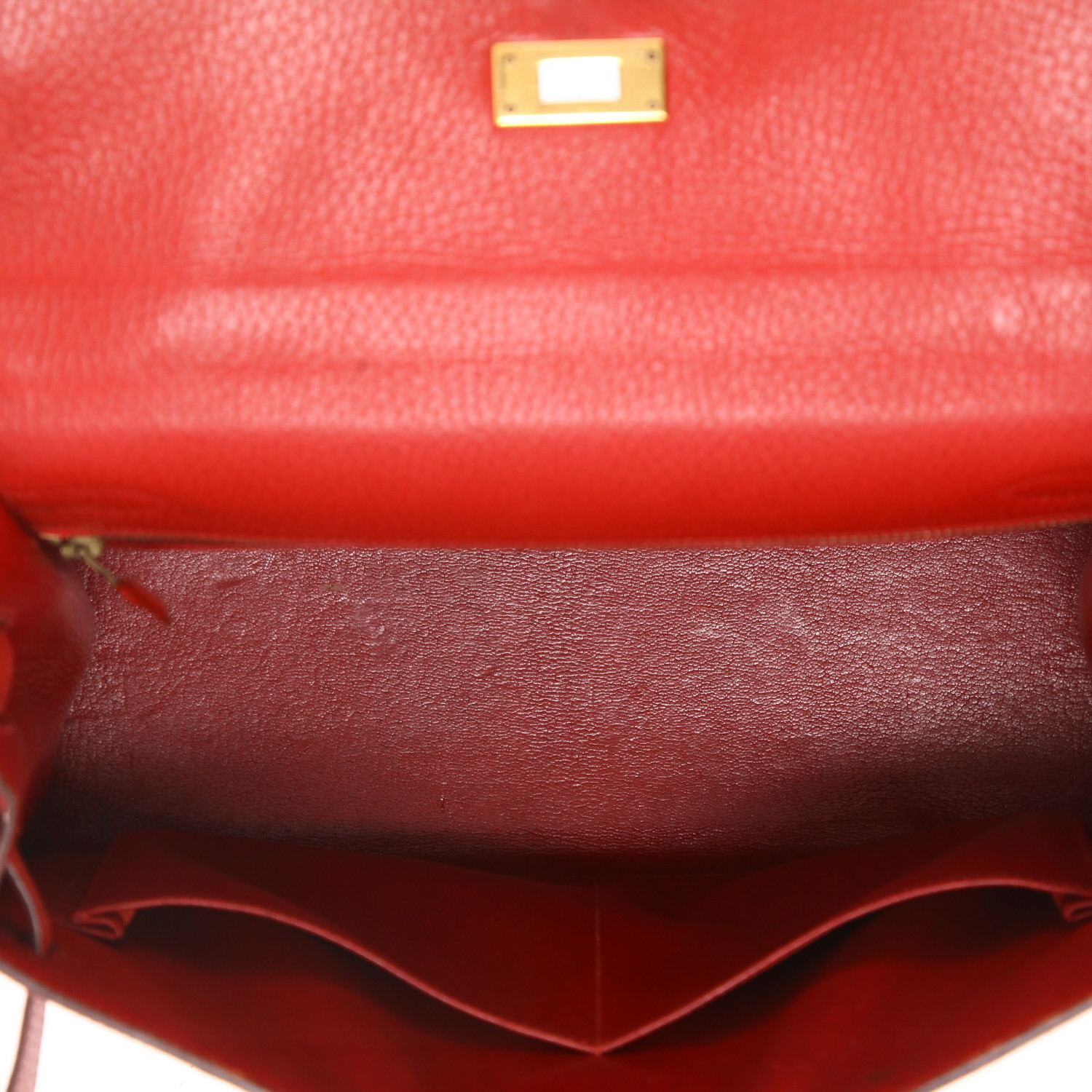 Sac à main Hermès  Kelly 32 cm en cuir Ardenne rouge - Detail D3