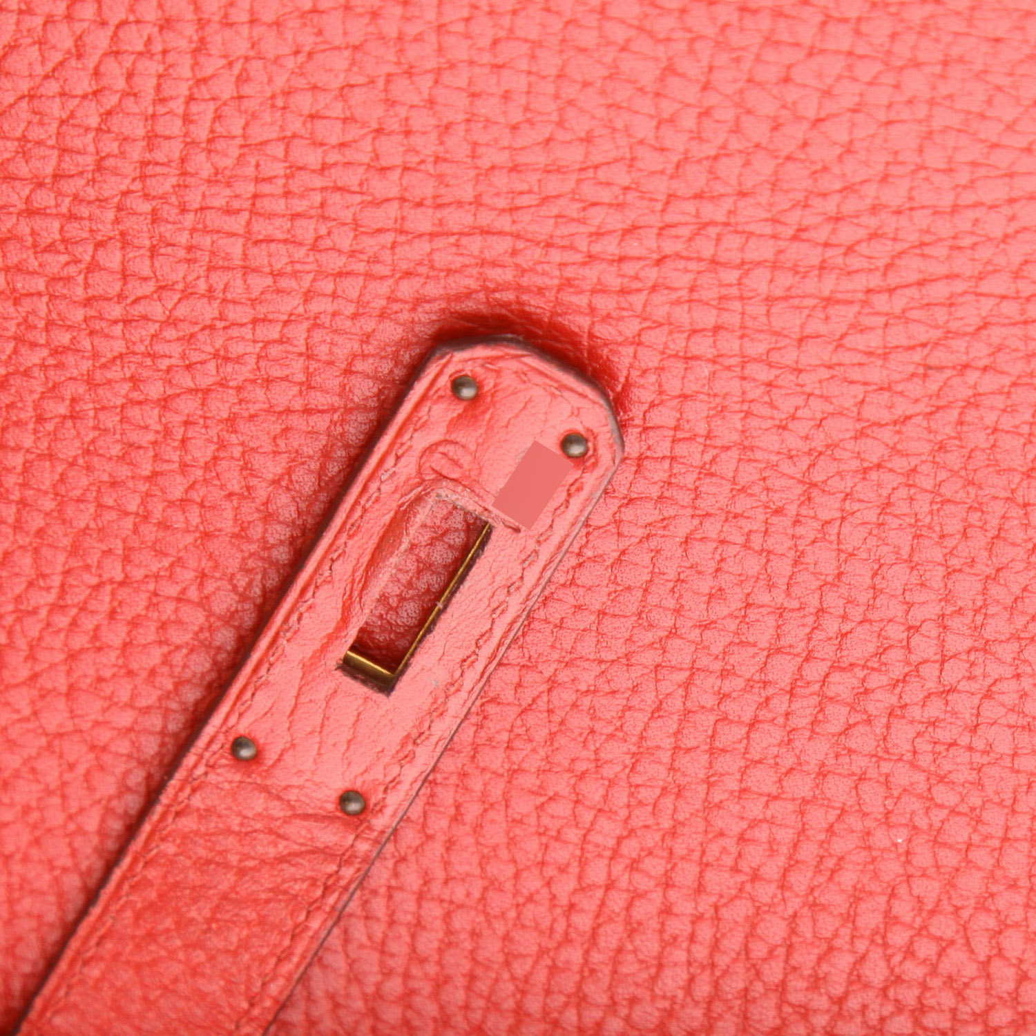Hermès  Kelly 32 cm handbag  in red Ardenne leather - Detail D4