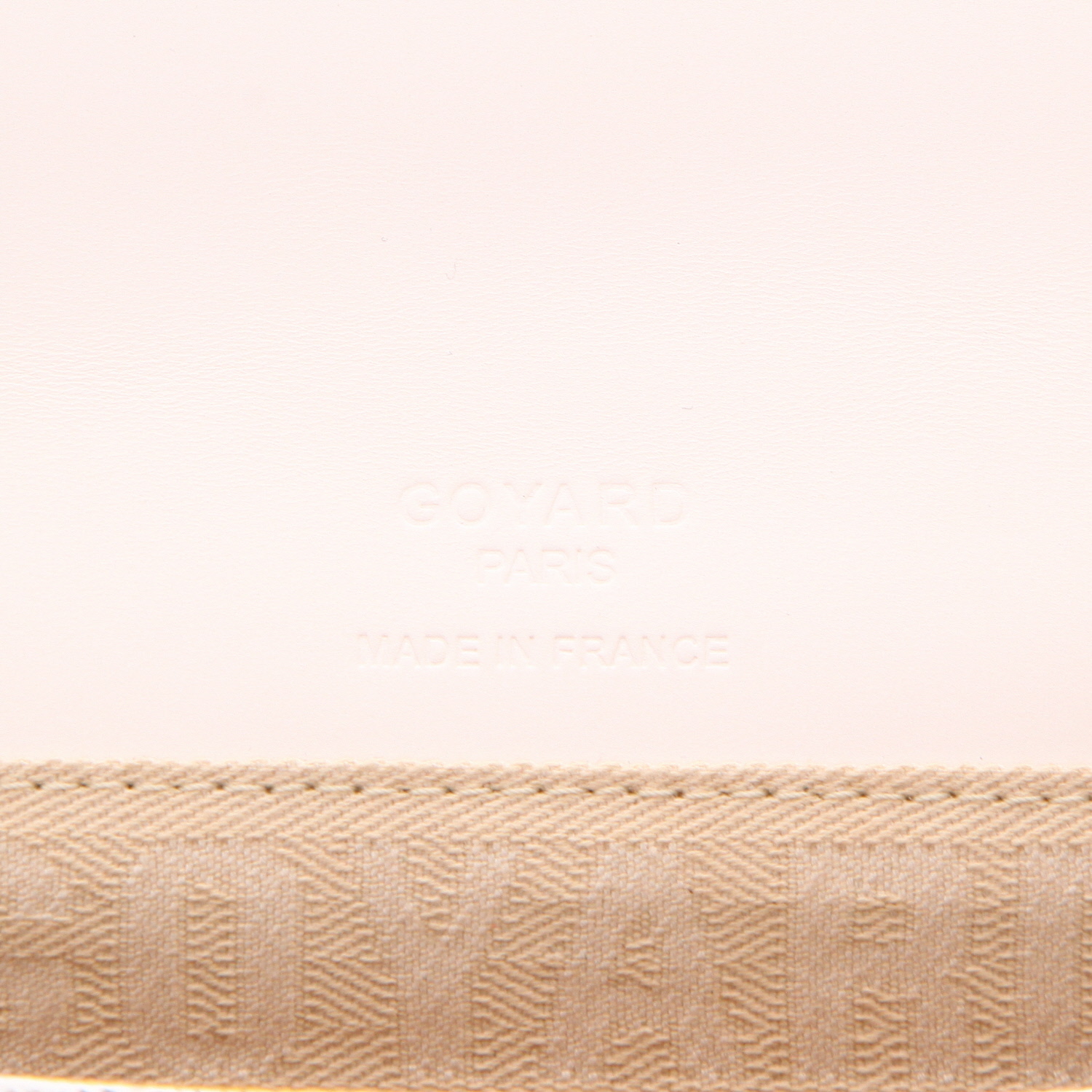Pochette de voyage Goyard  Monte Carlo en toile Goyardine blanche et cuir blanc - Detail D2