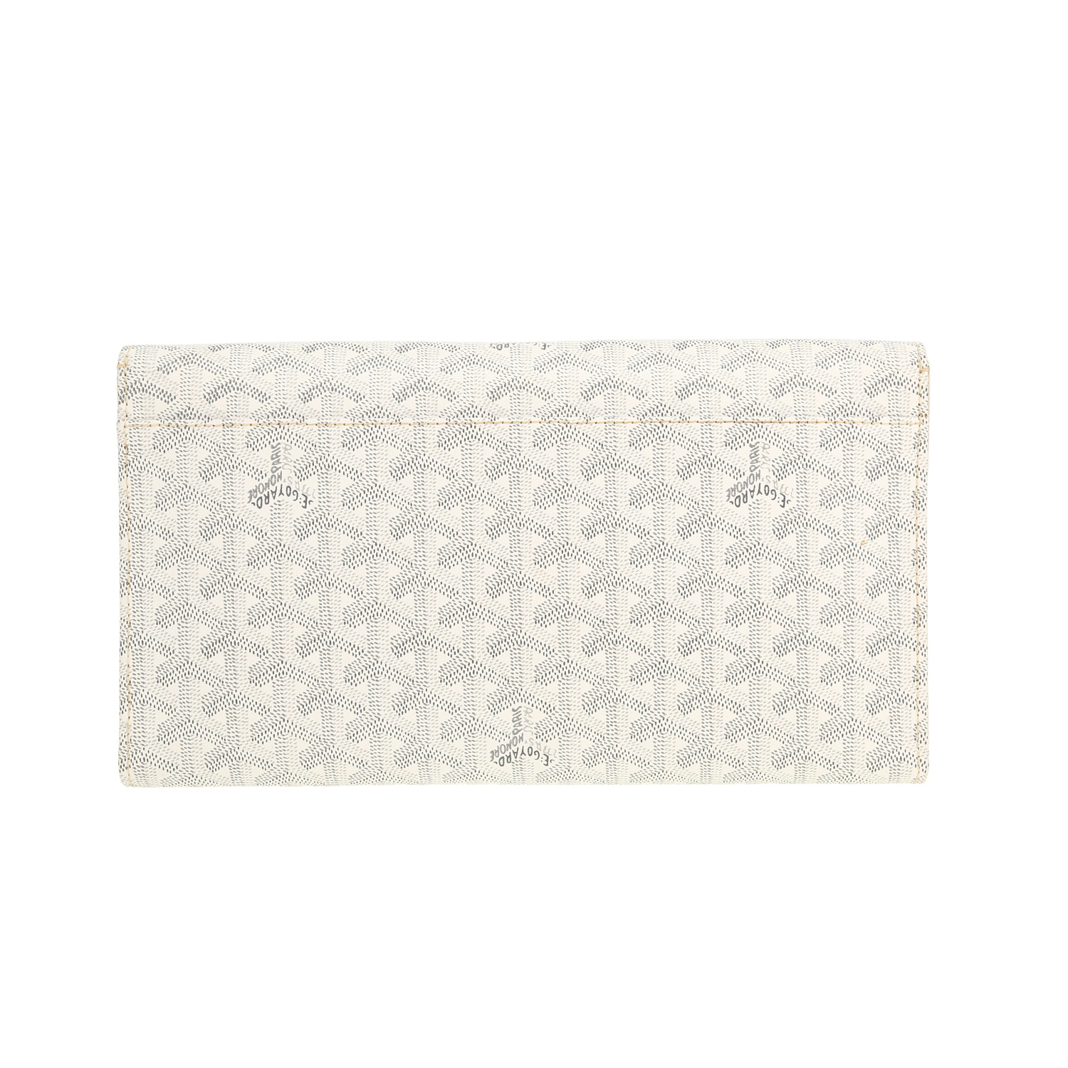 Pochette Goyard  Monte Carlo en toile Goyardine blanche et cuir blanc - Detail D7
