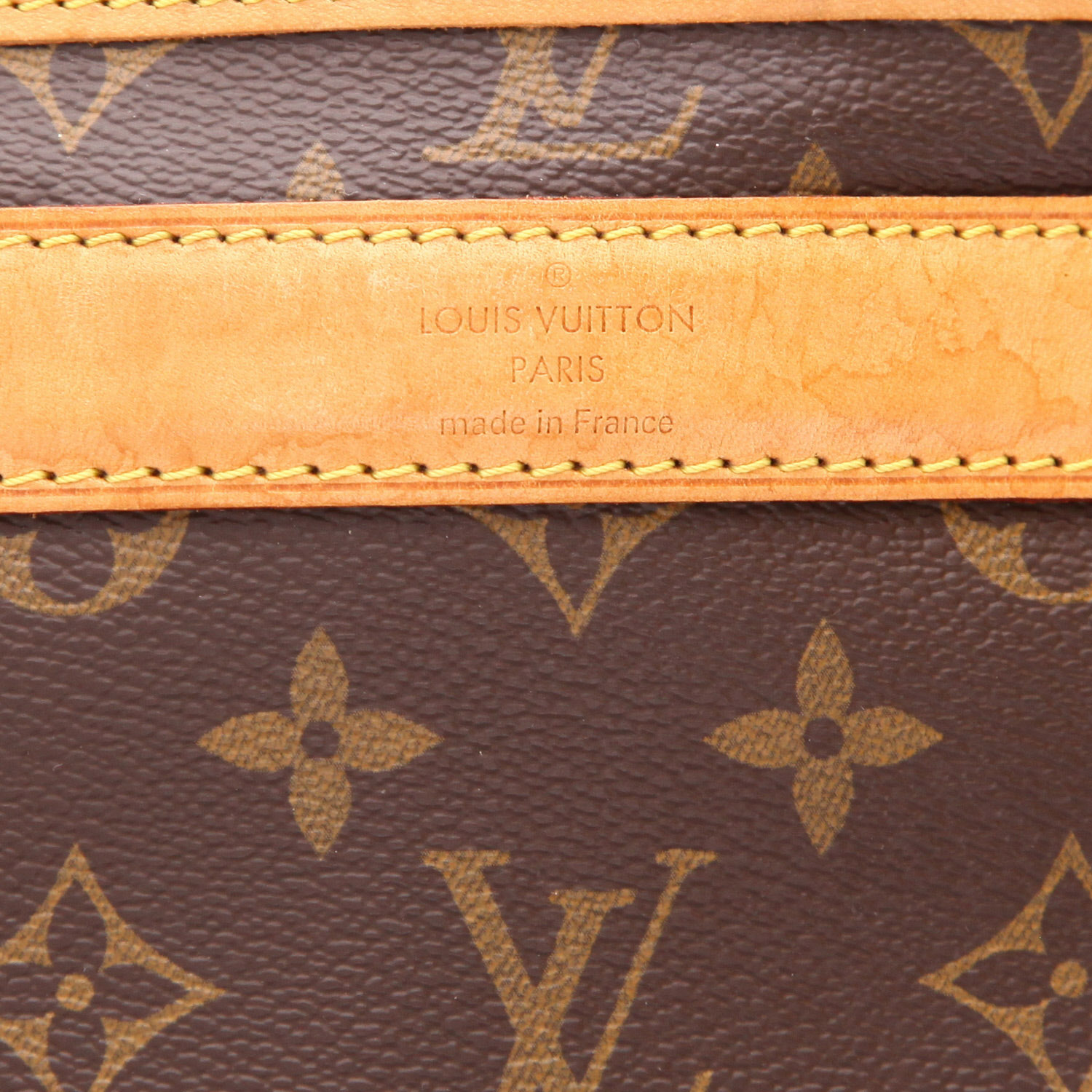 Sac de voyage Louis Vuitton  Sac chien 40 en toile monogram marron et cuir naturel - Detail D2