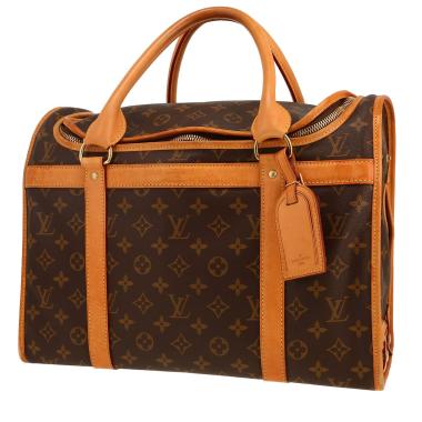 Borsa da viaggio Louis Vuitton  Sac chien 40 in tela monogram marrone e pelle naturale