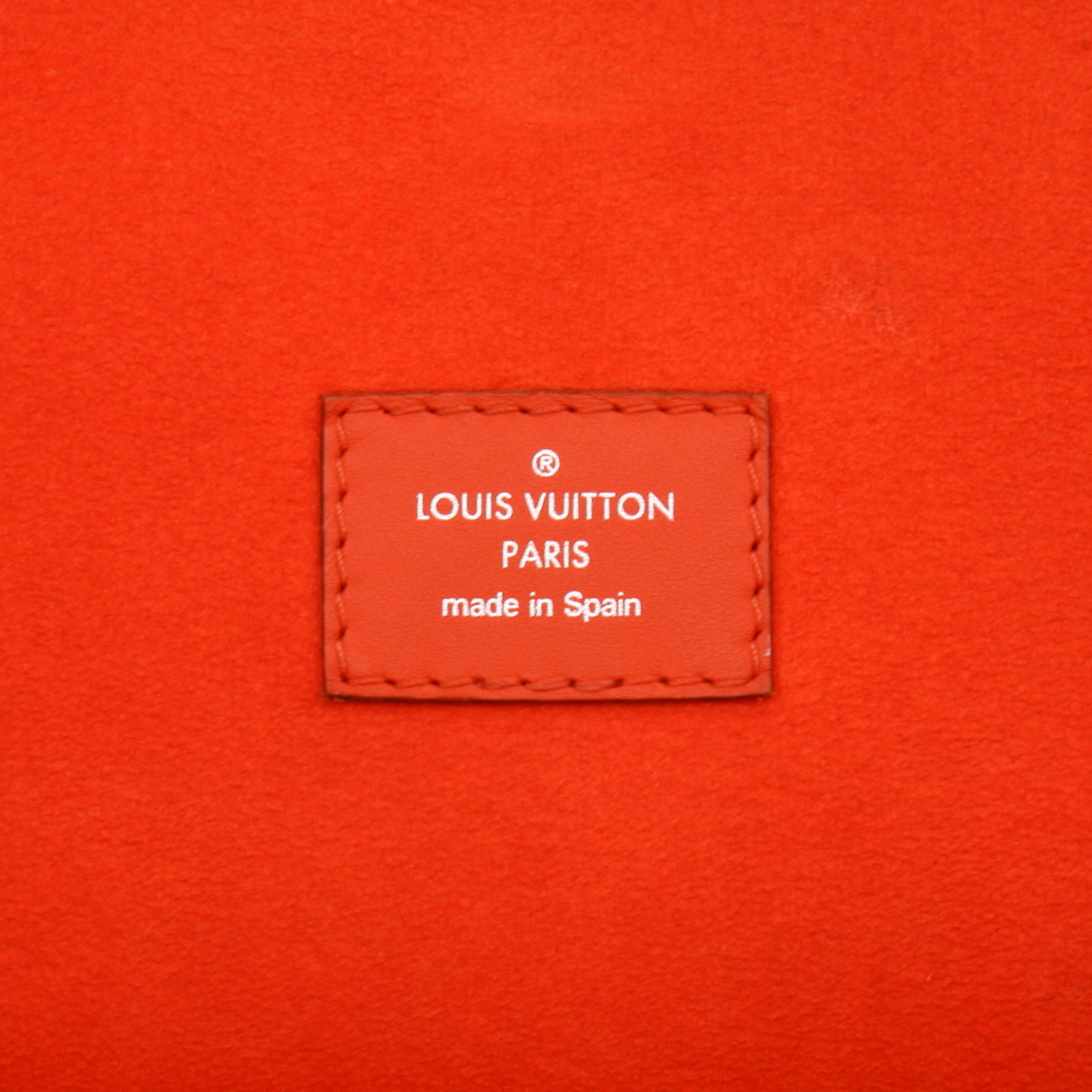 Sac cabas Louis Vuitton  Neverfull en cuir épi orange - Detail D2
