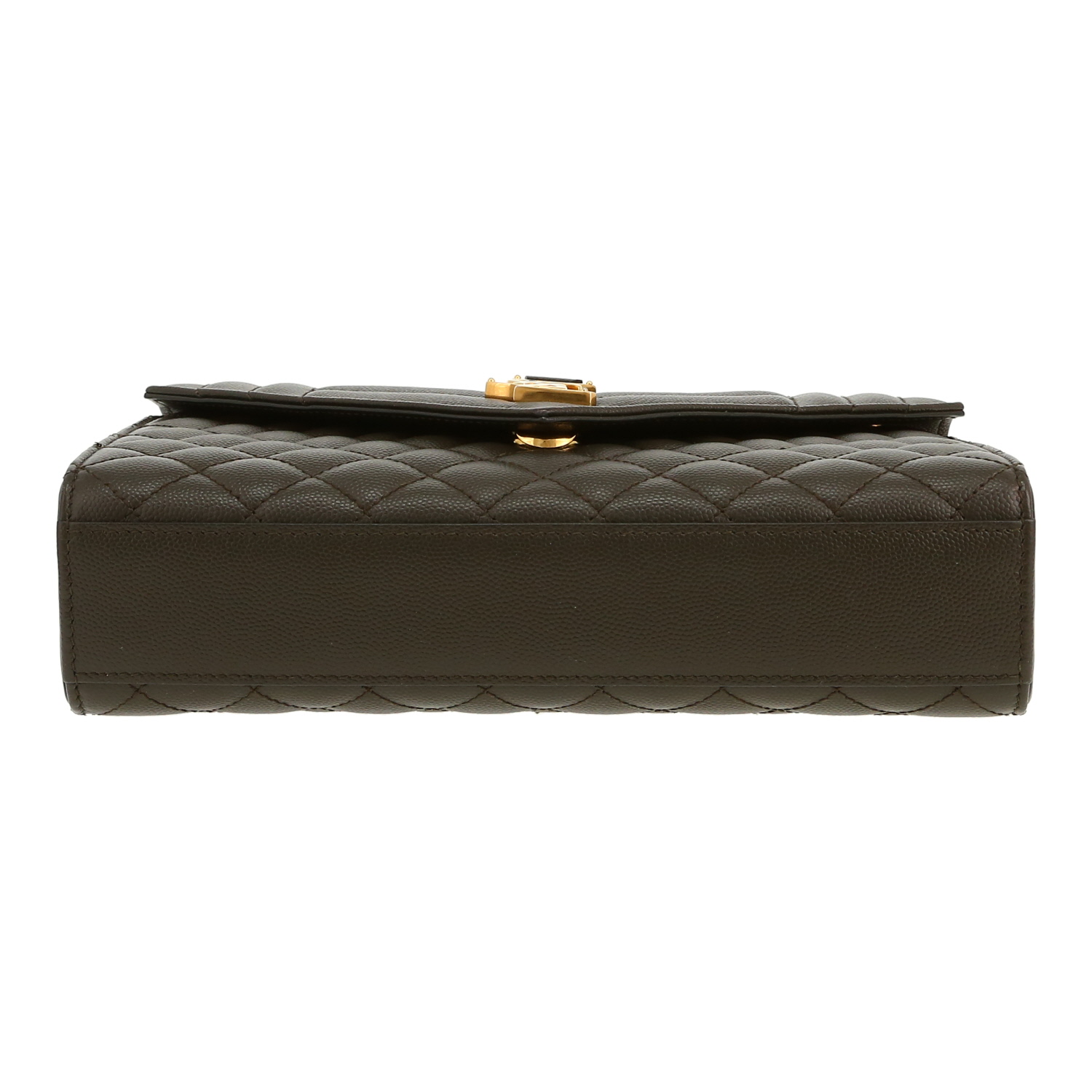 Bolso bandolera Saint Laurent  Envelope en cuero granulado caqui - Detail D1