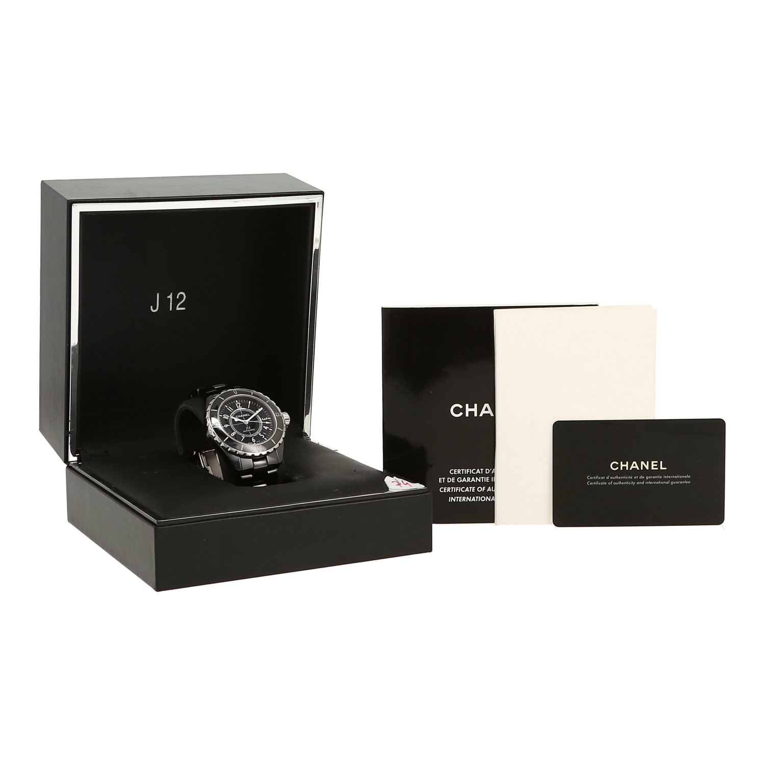 Reloj Chanel J12 de cerámica negra y acero Ref: Chanel - H0685  Circa 2006