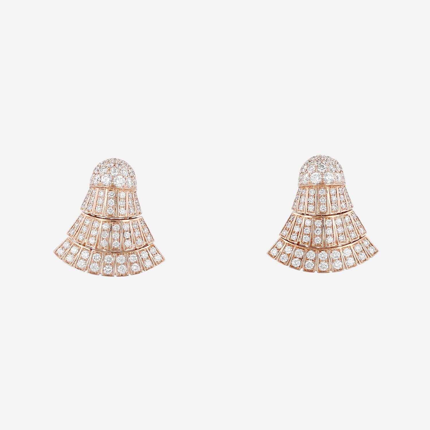 Pendientes De Grisogono Ventaglio de oro rosa y diamantes