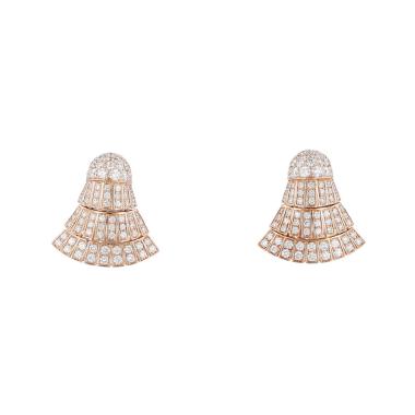 Paire de boucles d'oreilles De Grisogono Ventaglio en or rose et diamants