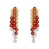 Van Cleef 
Arpels Bouton d'or earrings in pink gold, cornelian, mother of pearl and diamonds - 00pp thumbnail