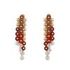 Van Cleef 
Arpels Bouton d'or earrings in pink gold, cornelian, mother of pearl and diamonds - 360 thumbnail