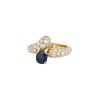 Bague Boucheron en or jaune, saphir et diamants - 00pp thumbnail