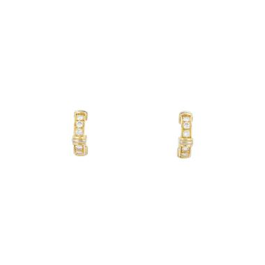 Paire de boucles d'oreilles Cartier  en or jaune, or blanc et diamants