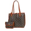 Sac cabas Goyard  Anjou petit modèle  en toile Goyardine marron et cuir marron - 00pp thumbnail