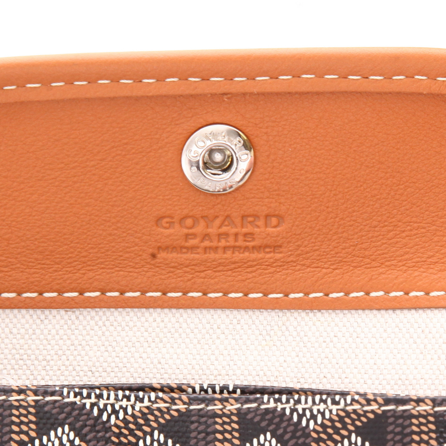 Goyard  Anjou mini  shopping bag  in brown Goyard canvas  and brown leather - Detail D2