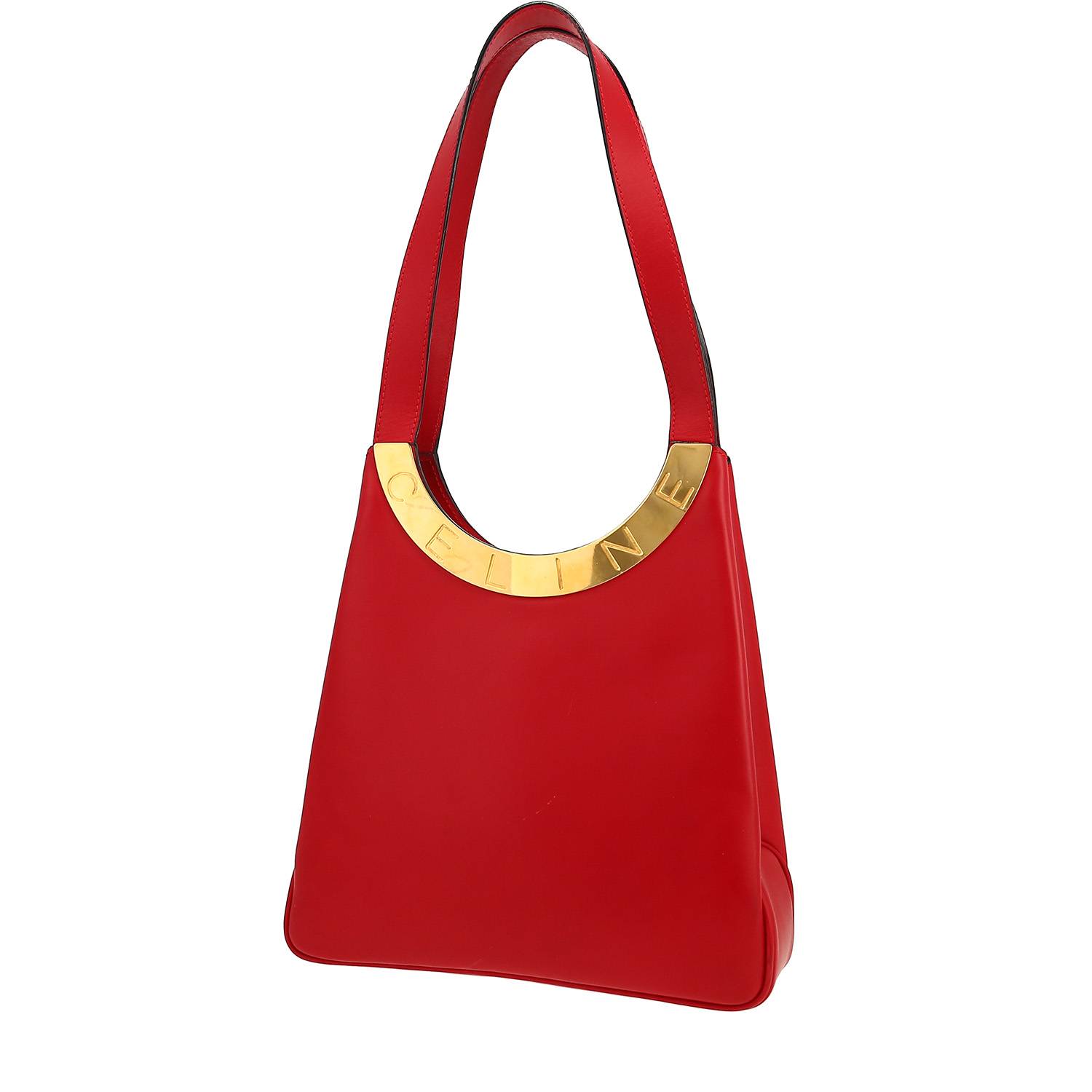 Celine  Vintage bag worn on the shoulder or carried in the hand  in red leather - 00pp