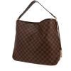 Louis Vuitton  Delightful bag worn on the shoulder or carried in the hand  in ebene damier canvas  and brown leather - 00pp thumbnail
