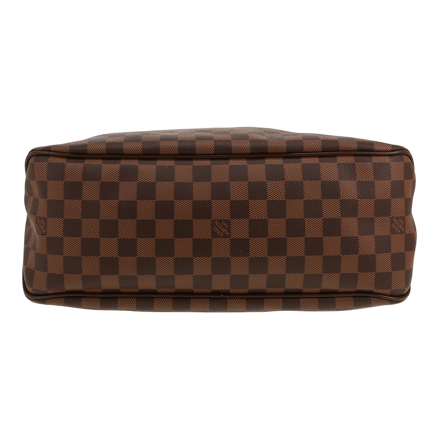 Borsa da spalla o a mano Louis Vuitton  Delightful in tela a scacchi ebana e pelle marrone - Detail D1