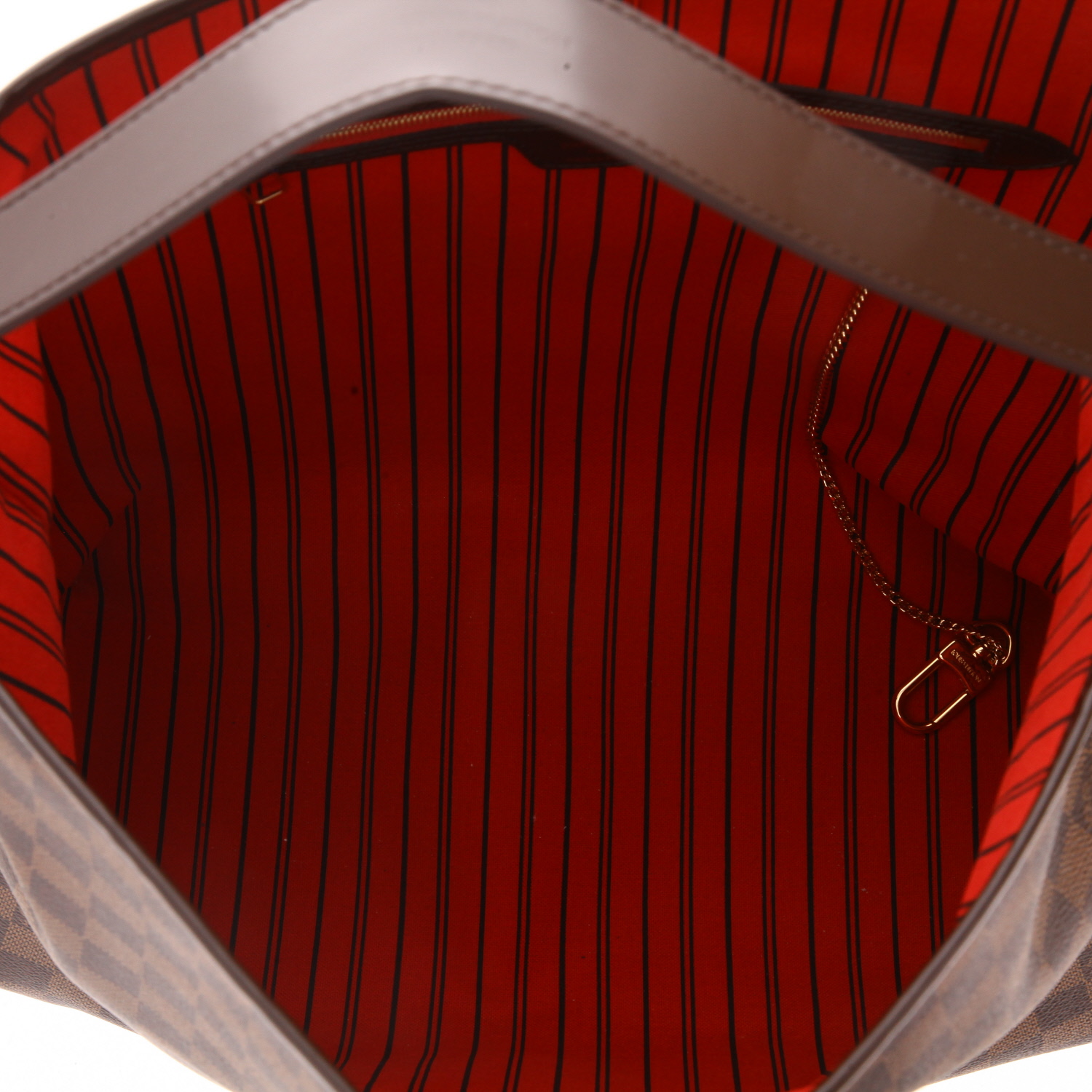 Bolso para llevar al hombro o en la mano Louis Vuitton  Delightful en lona a cuadros ébano y cuero marrón - Detail D3