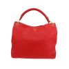 Prada   handbag  in red grained leather - 360 thumbnail