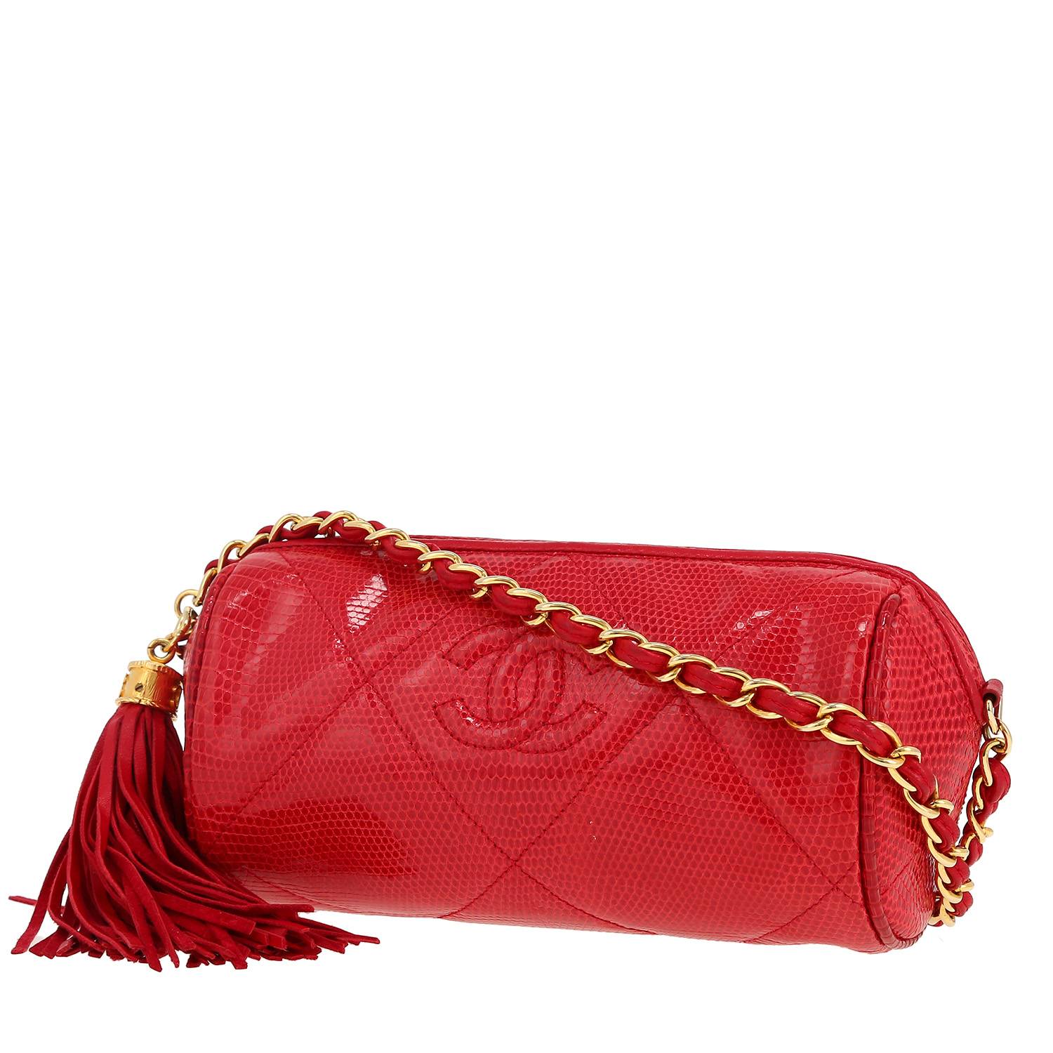 Borsa a tracolla Chanel  Vintage in lucertola rossa - 00pp