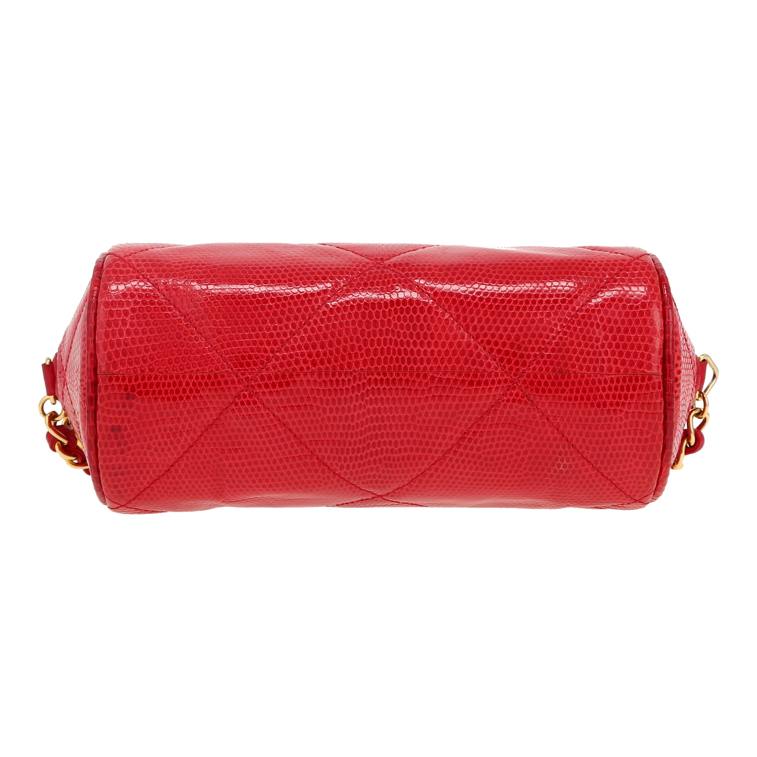 Chanel  Vintage shoulder bag  in red lizzard - Detail D1