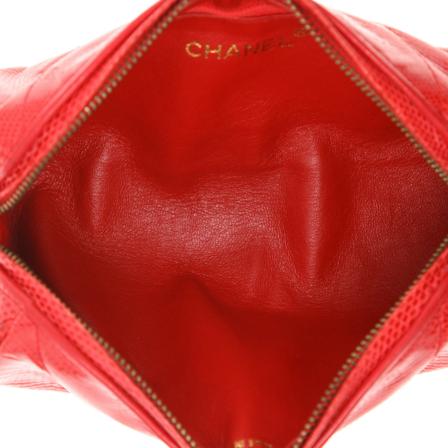 Borsa a tracolla Chanel  Vintage in lucertola rossa - Detail D3