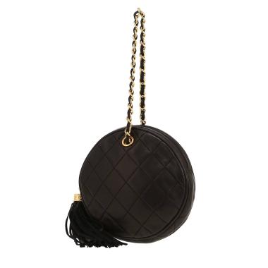 Sac à main Chanel  Vintage en cuir matelassé noir