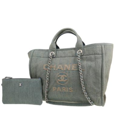 Bolso Cabás Chanel  Deauville en lona denim azul