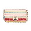 Bolso de mano Chanel  Timeless en lona blanca y multicolor y cuero blanco - 360 thumbnail