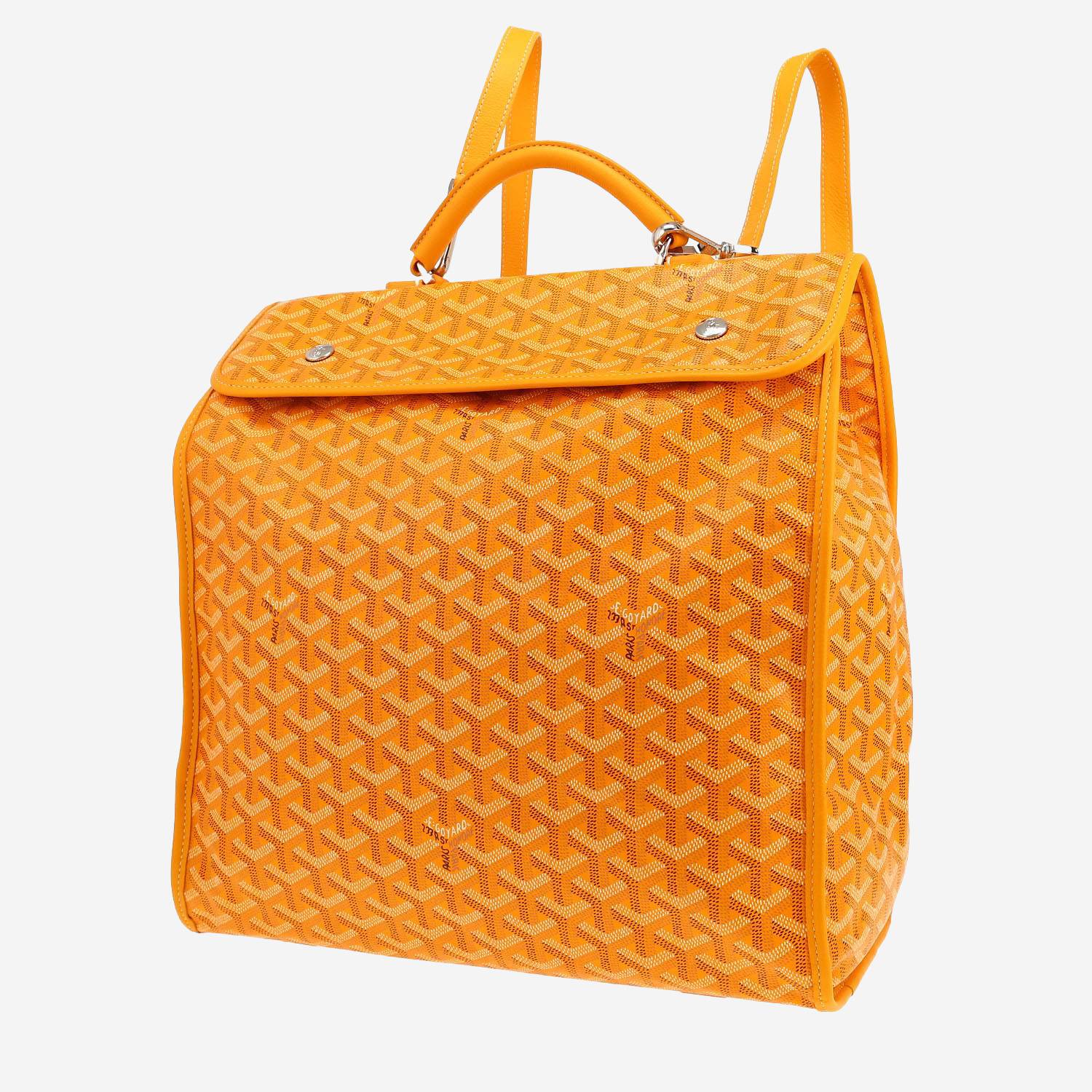 Goyard  Saint Leger backpack  in yellow Goyard canvas  and yellow leather