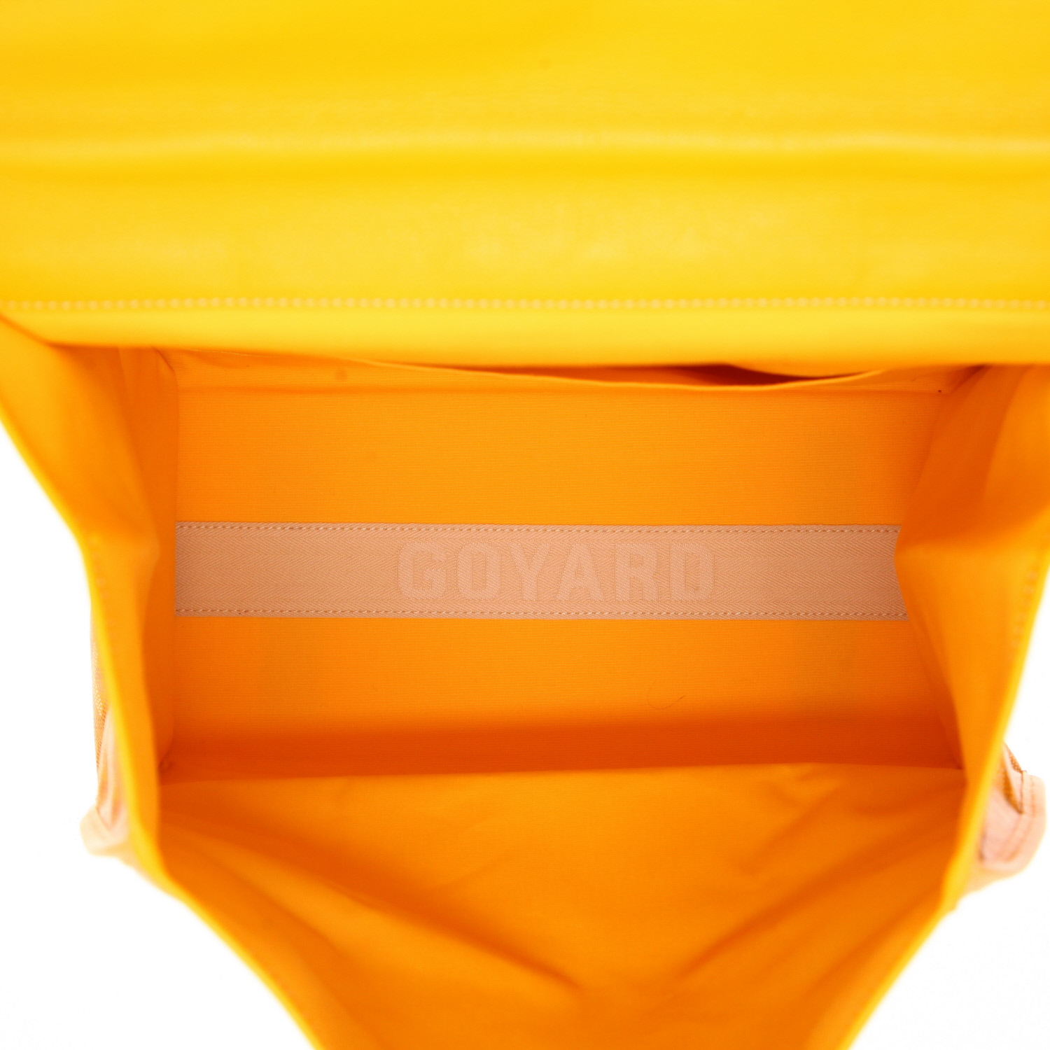 Goyard  Saint Leger backpack  in yellow Goyard canvas  and yellow leather - Detail D3